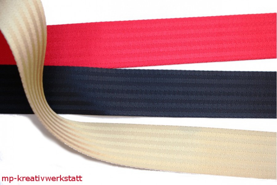 1m Gurtband mit eingewebten Streifen, sehr stabil, 2,5cm. 3,9cm oder 5 cm breit 